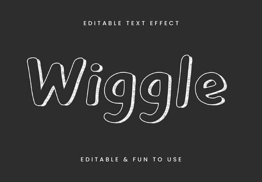 White Scribble Sketch Font Chalk 3D Contour Text Effect