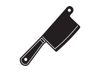 Kitchen Butcher Knife Silhouette Vector Icon for Cooking and Food Design.