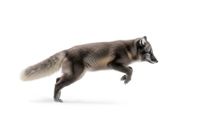 Obraz premium Arctic Fox Leaping in the Snow