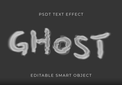 White Ghost Smoke Font Distorted Horror Text Effect