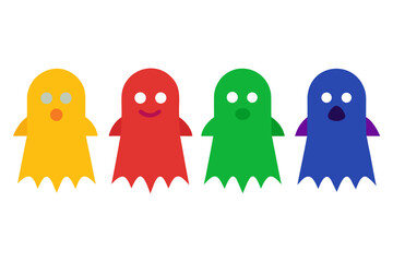 set of ghost costume icon  silhouette vector illustration