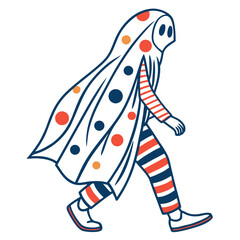 Obraz premium ghost costume silhouette vector illustration