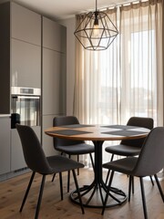 Modern dining experience cozy kitchen interior design bright environment stylish view contemporary concept