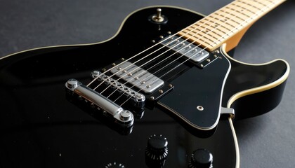 Fototapeta premium Rock guitar performance studio musical instrument indoor close-up creative vibes for music lovers
