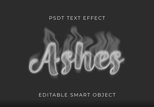 White And Gray Ashes Smoke Font Foggy Burning Text Effect