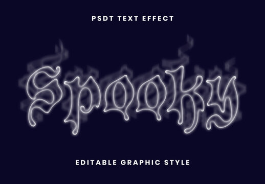 White Spooky Ghostly Victorian Font Gothic Smoke Text Effect