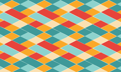 Geometric seamless pattern with diagonal plaid texture, Retro basket weave vector background