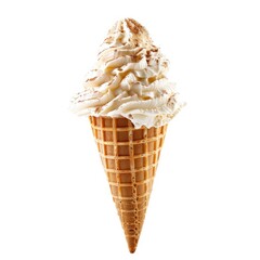 Vanilla ice cream cone with whipped topping and cinnamon