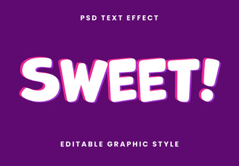 Pink And Purple Flat Cute Cute Font Fun Bold Text Effect