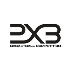 Basketball 3X3 tournament league sign symbol and logo concept template