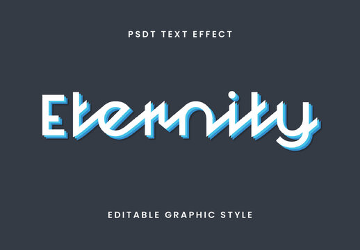 Blue And White Minimal Font Layered 3D Shadow Stylish Text Effect