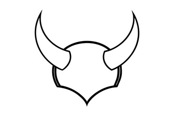 line art devil horns silhouette vector illustration