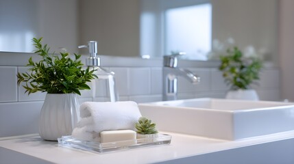 Fototapeta premium Modern White Bathroom Sink