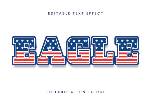 Blue And Red USA Font Stars Stripes Patriotic Text Effect