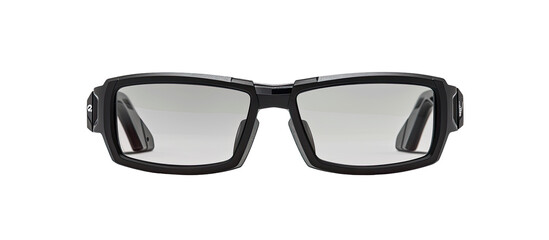 Black, rectangular safety glasses with clear lenses