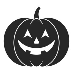 cute pumpkin smile icon silhouette vector illustration