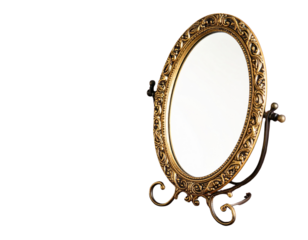 antique mirror isolated on white