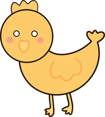 Cartoon of a yellow chick standing