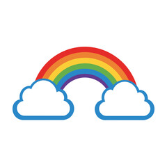 Colorful Rainbow with Clouds Illustration for Children s Books and Educational Materials