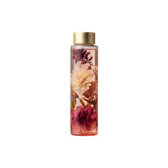 Elegant Preserved Flower Arrangement in a Glass Bottle with Gold Cap