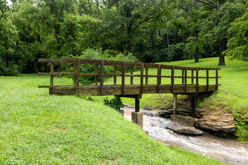 wooden bridge in the park