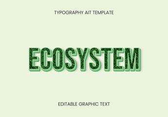 Green Ecology Font Grass Nature Organic Eco Text Effect