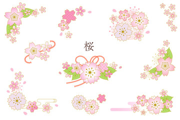 桜の和風あしらい