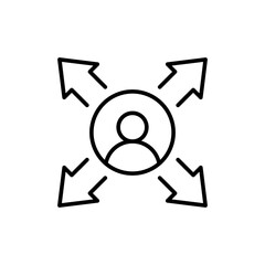 Multitasking outline icons, minimalist vector illustration ,simple transparent graphic element .Isolated on white background