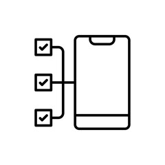 Multitasking app outline icons, minimalist vector illustration ,simple transparent graphic element .Isolated on white background