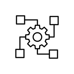 Multitasking outline icons, minimalist vector illustration ,simple transparent graphic element .Isolated on white background