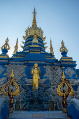 Fototapeta premium Rong Suea Ten Temple, BLUE temple Chiang Rai