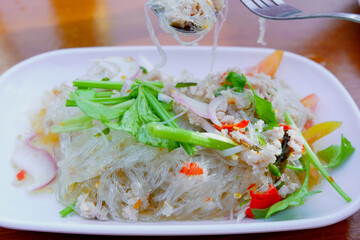 Glass Noodle,  Spicy Salad (Yum Woon Sen)