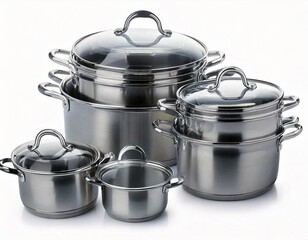 One pot isolated on white background. Black and white photo.