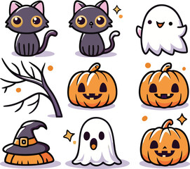 Fototapeta premium Spooky halloween character with festive decorations