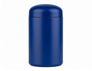Obraz premium Navy blue bottle of water for hot and cold drink isolated on white background wilth clipping.