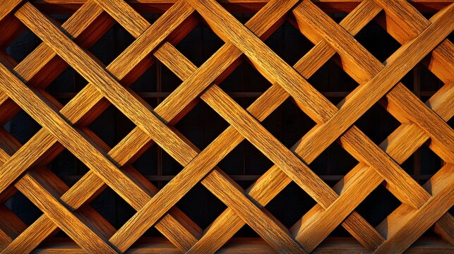 Ornate wooden latticework pattern.