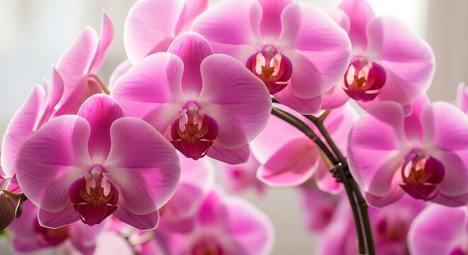 Vibrant Pink Orchid Flowers Close-up