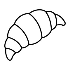 Croissant vector line art on white background