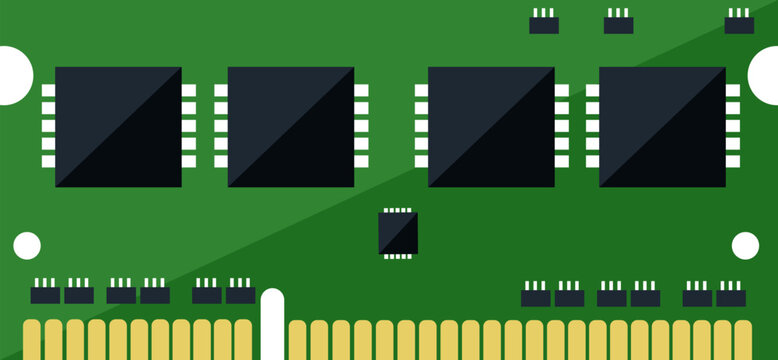 Vector Illustration of Random Access Memory (RAM) Computer