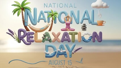 animated moving image about the celebration of national relaxation day