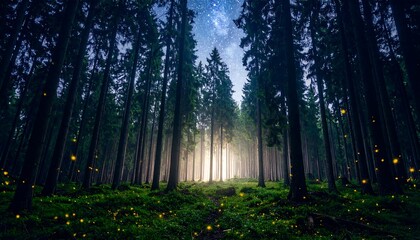 Obraz premium Enchanted forest at twilight