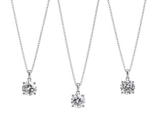 silver necklace with diamonds