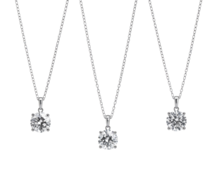 silver necklace with diamonds