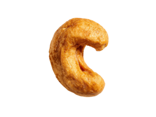 Golden brown cashew nut isolated on black background food snack, Isolated, Png Transparent Background