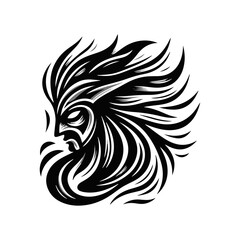Fototapeta premium tribal mask of the dancer, flowing lines and dynamic shapes