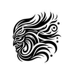 Obraz premium tribal mask of the dancer, flowing lines and dynamic shapes