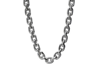 An isolated metal chain with strong links on a white background, Isolated, Png Transparent Background