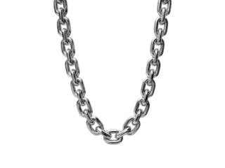 An isolated metal chain with strong links on a white background, Isolated, Png Transparent Background