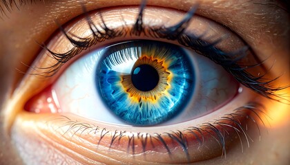 Close-up of a vibrant blue eye