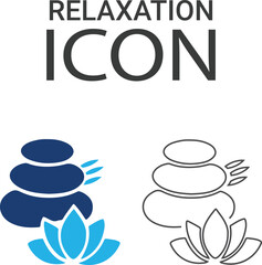 Relaxation Line art icons design. Containing massage, yoga, spa, relaxation, health, exercise, diet, wellbeing, meditation, aromatherapy, and more. Solid icon collection.